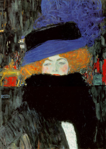 Lady with Hat and Feather Boa - Gustav Klimt Paintings
